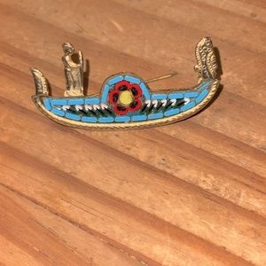 Vintage Micro Mosaic Gondola Pin